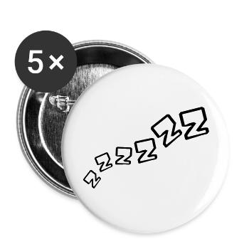 zzz schlafen muede erschoepft schnarchen abend nac - Buttons groß 56 mm (5er Pack) - Weiß - Vorne