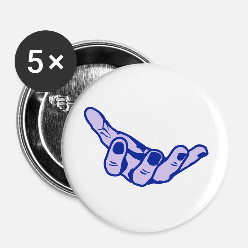 hand open hand open offene mano - Buttons large 2.2''/56 mm (5-pack) - white