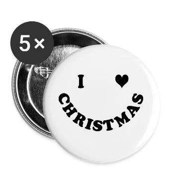 Weihnachten - Buttons groß 56 mm (5er Pack) - Weiß - Vorne