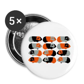 guinea pigs v - Lot de 5 grands badges (56 mm) - blanc - Devant