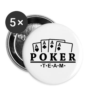 poker_team__f1 - Buttons groß 56 mm (5er Pack) - Weiß - Vorne