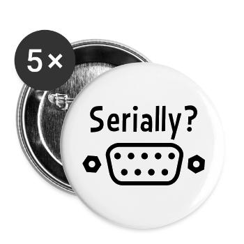 Serially? - Buttons large 2.2''/56 mm (5-pack) - white - Front