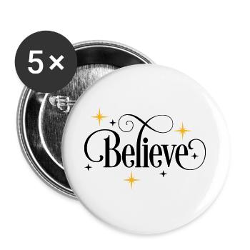 Glauben - Buttons groß 56 mm (5er Pack) - Weiß - Vorne