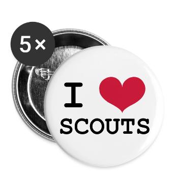I Love Scouts - Buttons groß 56 mm (5er Pack) - Weiß - Vorne