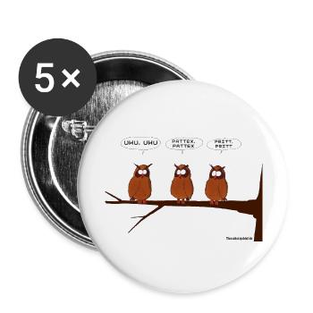 Uhus - Buttons groß 56 mm (5er Pack) - Weiß - Vorne