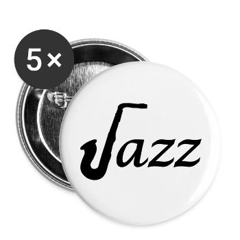 Jazz - Lot de 5 grands badges (56 mm) - blanc - Devant