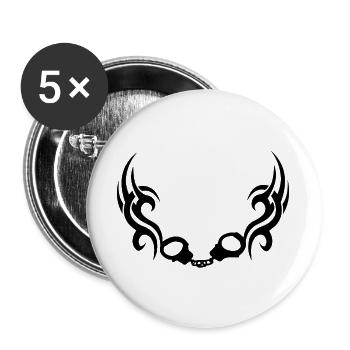 Handschellentrible - Buttons groß 56 mm (5er Pack) - Weiß - Vorne