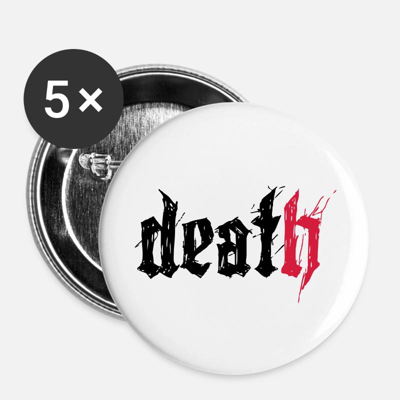 death - Buttons large 2.2''/56 mm (5-pack) - white