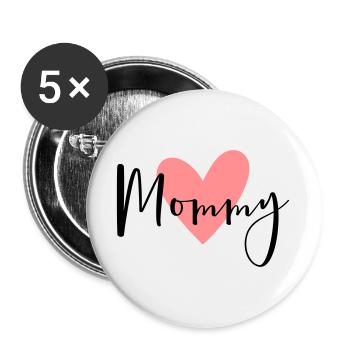 Mommy heart love gift - Buttons large 2.2''/56 mm (5-pack) - white - Front