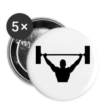 body building - Buttons large 2.2''/56 mm (5-pack) - white - Front