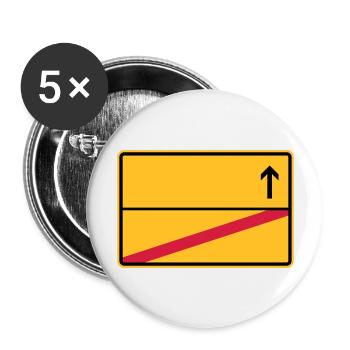 Stadtschild, Ausfahrt - Buttons groß 56 mm (5er Pack) - Weiß - Vorne