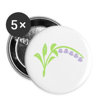 Valley of lilies flowers - Buttons large 2.2''/56 mm (5-pack) - white - Front