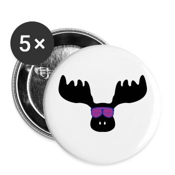 elch_mit_sonnenbrillebrille - Lot de 5 grands badges (56 mm) - blanc - Devant