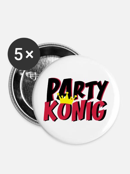 Party King - Buttons large 2.2''/56 mm (5-pack) - white