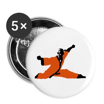 Kung fu Shaolin - Buttons large 2.2''/56 mm (5-pack) - white - Front