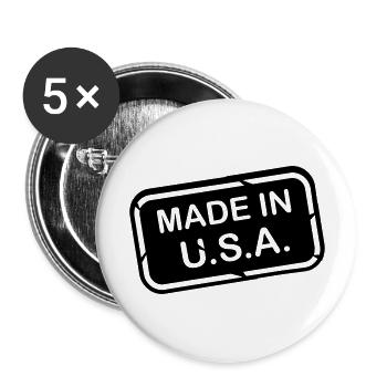made_in_usa_1f1 - Lot de 5 grands badges (56 mm) - blanc - Devant