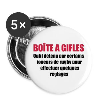 Rugby-Club - Buttons groß 56 mm (5er Pack) - Weiß - Vorne