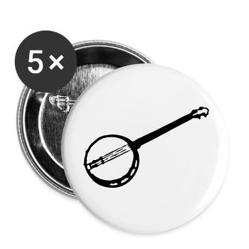 musical instrument plectrum banjo - Buttons large 2.2''/56 mm (5-pack) - white - Front