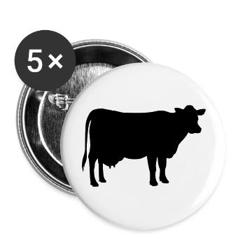 Kuh - Buttons groß 56 mm (5er Pack) - Weiß - Vorne