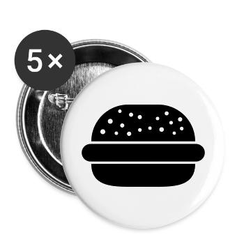 Hamburger - Buttons groß 56 mm (5er Pack) - Weiß - Vorne