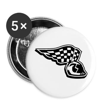 racing_helmet_gb1 - Lot de 5 grands badges (56 mm) - blanc - Devant