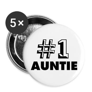 number one auntie - Lot de 5 grands badges (56 mm) - blanc - Devant