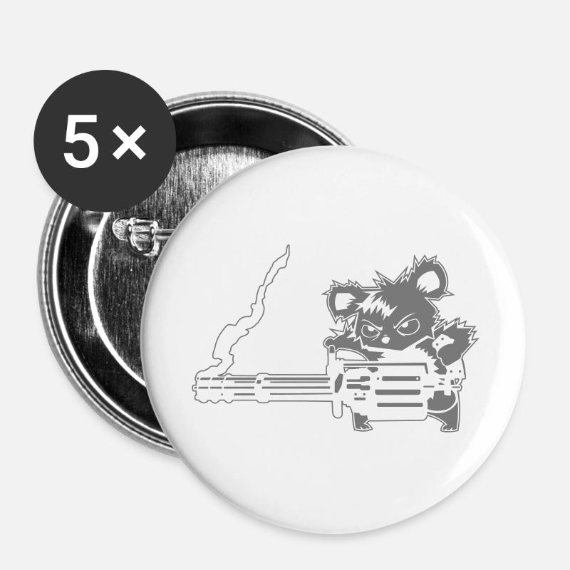 evil cuddly toys: the chaingun-teddy - Buttons large 2.2''/56 mm (5-pack) - white