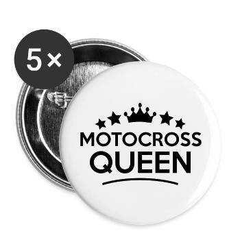 motocross queen stars - Lot de 5 grands badges (56 mm) - blanc - Devant