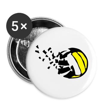 Explosion Volleyball Destructurer destructi - Buttons groß 56 mm (5er Pack) - Weiß - Vorne