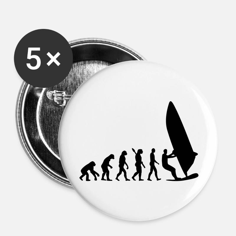Evolution Windsurfing - Lot de 5 grands badges (56 mm) - blanc