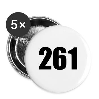 Startnummer 261 - Buttons groß 56 mm (5er Pack) - Weiß - Vorne