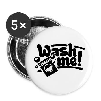 wash_me_f1 - Lot de 5 grands badges (56 mm) - blanc - Devant