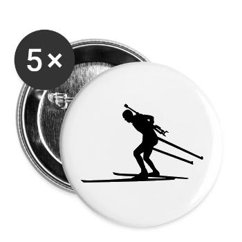 Biathlon - Buttons groß 56 mm (5er Pack) - Weiß - Vorne