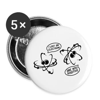Science Tshirt Humor - Buttons groß 56 mm (5er Pack) - Weiß - Vorne