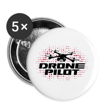 drone pilot - Buttons groß 56 mm (5er Pack) - Weiß - Vorne