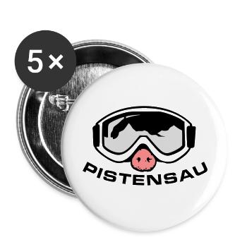 pistensau3c - Buttons groß 56 mm (5er Pack) - Weiß - Vorne