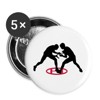 lutte gréco-romaine - Lot de 5 grands badges (56 mm) - blanc - Devant