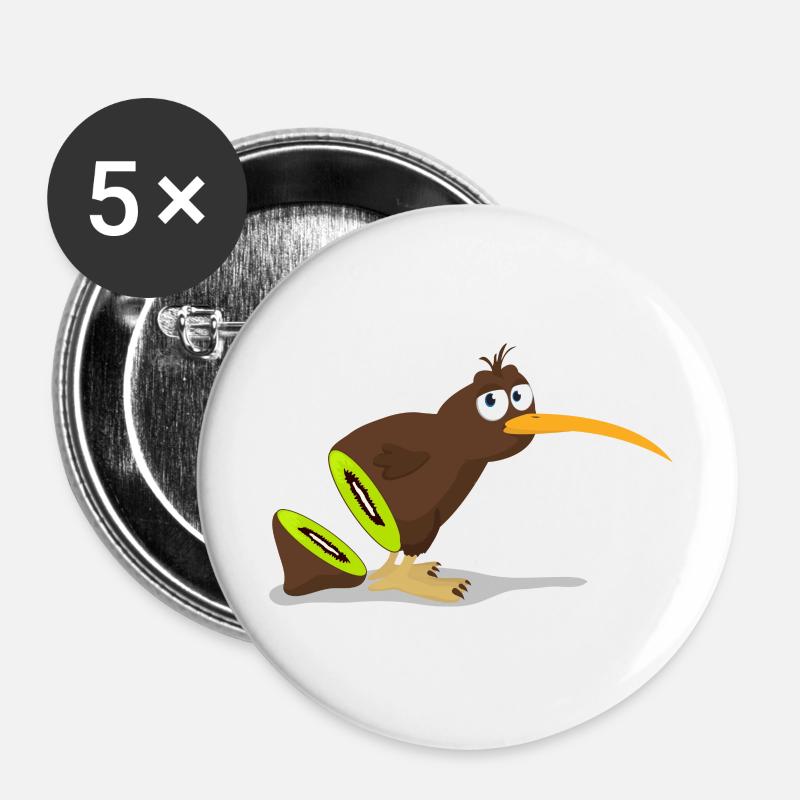 Kiwi bird - Buttons large 2.2''/56 mm (5-pack) - white