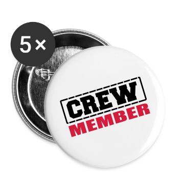 crew_member - Lot de 5 grands badges (56 mm) - blanc - Devant