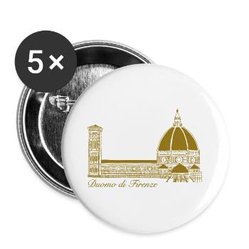 Florence Cathedral, hand-drawn - Buttons large 2.2''/56 mm (5-pack) - white - Front