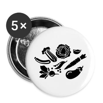 Vegetables - Buttons large 2.2''/56 mm (5-pack) - white - Front
