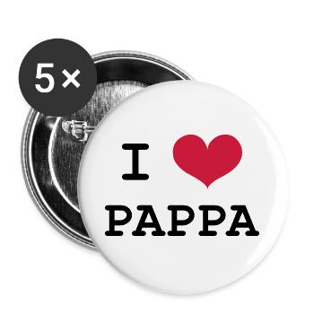 I Love Pappa - Lot de 5 grands badges (56 mm) - blanc - Devant