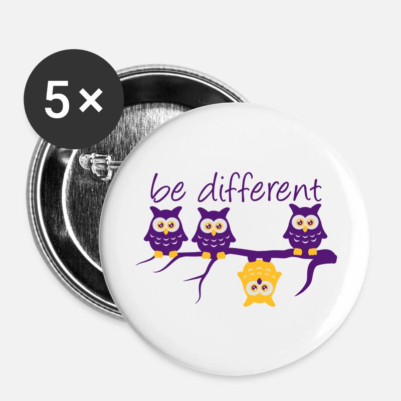 Abdulazeez be different 4 owls differ - Buttons large 2.2''/56 mm (5-pack) - white
