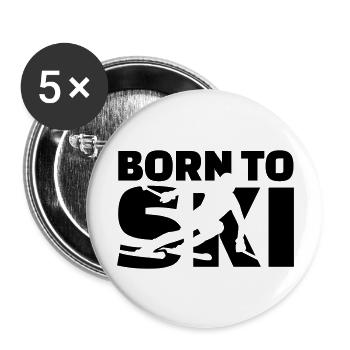 Born to Ski - Buttons large 2.2''/56 mm (5-pack) - white - Front