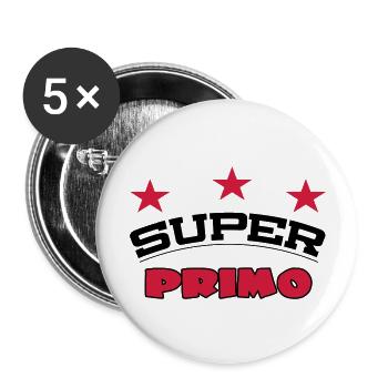 Super primo - Lot de 5 grands badges (56 mm) - blanc - Devant