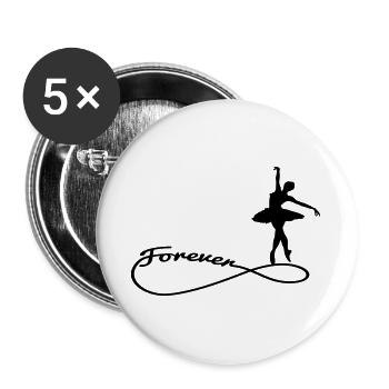 forever ballett 1 Ballerina forever - Buttons groß 56 mm (5er Pack) - Weiß - Vorne
