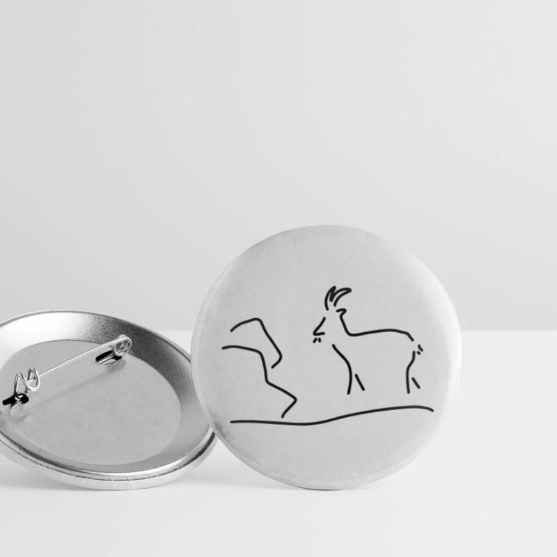 ziege oder steinbock Buttons groß 56 mm (5er Pack)