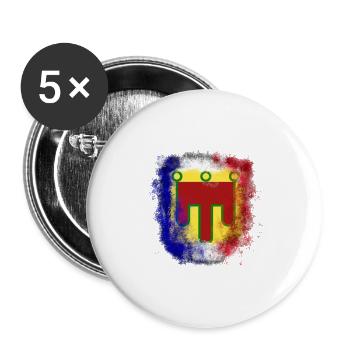 Auvergne France - Lot de 5 grands badges (56 mm) - blanc - Devant