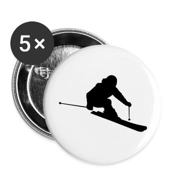 Skier 2 (Vector) - Buttons large 2.2''/56 mm (5-pack) - white - Front