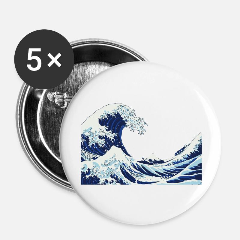 big Wave - Buttons large 2.2''/56 mm (5-pack) - white